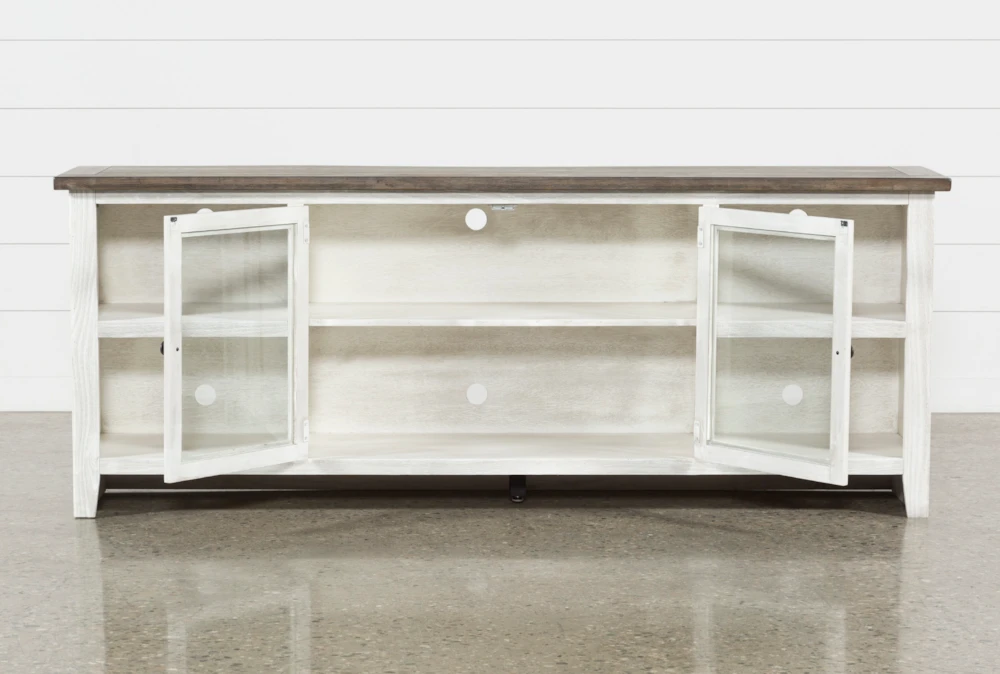 Dixon White 84" TV Stand With Glass Doors 6 Dixon White 84" TV Stand With Glass Doors - Image 4