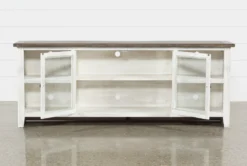 Dixon White 84" TV Stand With Glass Doors -Furniture Store 244783 white wood 84 inch tv stand 3