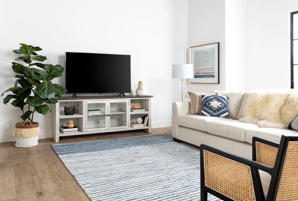 Dixon White 84" TV Stand With Glass Doors 11 Dixon White 84" TV Stand With Glass Doors - Image 9