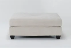 Harper II Microfiber 52" Birch Square Cocktail Ottoman