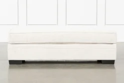 Delano Pearl Chenille Cocktail Ottoman -Furniture Store 246738 white fabric ottoman front 2