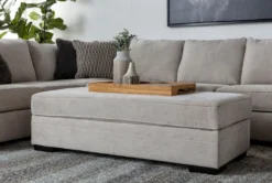 Delano Pearl Chenille Cocktail Ottoman -Furniture Store 246738 white fabric ottoman room 06