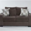 Parker II Chenille 75" Loveseat -Furniture Store 246910 brown fabric loveseat v2 signature 01