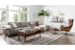 Amala Brown Leather Reclining Swivel Chair With Adjustable Headrest And Ottoman -Furniture Store 246957 brown leather chair and ottoman set room 41