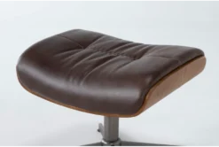 Amala Brown Leather Ottoman -Furniture Store 246958 brown leather accent ottoman detail 40