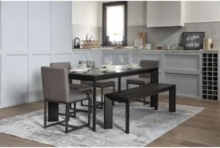 Sandro 63" Bench -Furniture Store 248364 black wood dining bench room 31