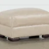 Grandin Wheat Leather Ottoman -Furniture Store 248519 beige leather ottoman signature 01