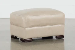 Grandin Wheat Leather Ottoman