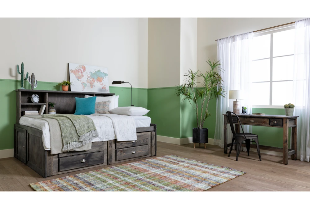 Summit Grey Twin Bookcase Daybed Bed With 2-Drawer Captains Trundle 11 Summit Grey Twin Bookcase Daybed Bed With 2-Drawer Captains Trundle - Image 9