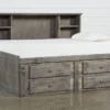 Summit Grey Full Bookcase Daybed Bed With 4-Drawer Storage Unit -Furniture Store 249089 grey wood bed signature 01