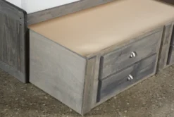 Summit Grey Full Bookcase Daybed Bed With 2-Drawer Captains Trundle -Furniture Store 249090 grey wood bed hardware 07