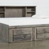 Summit Grey Full Bookcase Daybed Bed With 2-Drawer Captains Trundle -Furniture Store 249090 grey wood bed signature 01