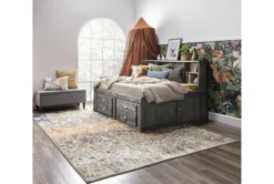 Summit Grey Full Bookcase Daybed Bed With 2-Drawer Captains Trundle -Furniture Store 249090 grey wood daybed room 43