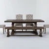 Caden 84" Dining With Bench + Biltmore Chair Set For 6 -Furniture Store 250457 natural wood dining set v2 signature 01