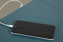 Belle Blue Chairside Table -Furniture Store 250740 blue wood chairside table feature 06