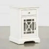 Belle White Chairside Table -Furniture Store 250741 white wood chairside table signature 01