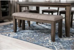 Ashford II 66" Dining With Bench + Side Chair Set For 6 -Furniture Store 251022 grey wood dining set room 42