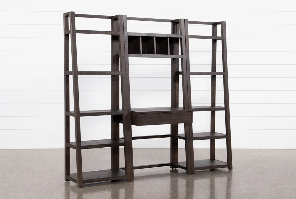 Pierce Espresso 3 Piece Wall 80" Desk 3 Pierce Espresso 3 Piece Wall 80" Desk