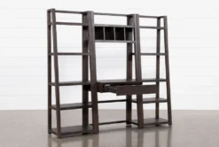 Pierce Espresso 3 Piece Wall 80" Desk 8 Pierce Espresso 3 Piece Wall 80" Desk -Furniture Store 251079 black wood bookcase storage 03