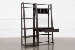 Pierce Espresso 2 Piece Wall 56" Desk -Furniture Store 251080 black wood bookcase storage 03