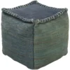 Pouf-Green And Blue Overstitch 1 Pouf-Green And Blue Overstitch -Furniture Store 251189 green fabric pouf signature 01