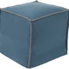 Pouf-Ivory Blanket Stitch 2 Pouf-Ivory Blanket Stitch -Furniture Store 251191 blue fabric pouf signature 01