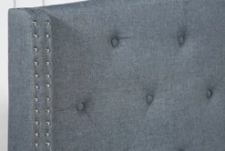 Farrah II Grey Queen Upholstered Panel Bed -Furniture Store 251653 grey composite bed detail 03