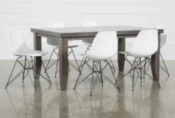 Ashford II 66" Dining With Alexa White Chair Set For 6