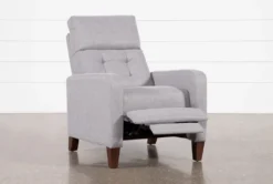 Darnell Grey Push Back Recliner -Furniture Store 252110 grey polyester push back recline 03