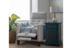 Darnell Grey Push Back Recliner -Furniture Store 252110 grey polyester push back room 35