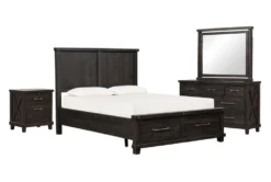 Jaxon Espresso Queen Storage 4 Piece Bedroom Set