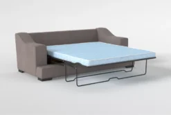 Lodge Foam Chenille 96" Queen Sleeper 23 Lodge Foam Chenille 96" Queen Sleeper -Furniture Store 252972 grey fabric sleeper detail 46