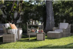 Capri Outdoor Coffee Table With Two Ottomans 21 Capri Outdoor Coffee Table With Two Ottomans -Furniture Store 253576 grey wicker coffee table room 43