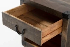 Wally End Table -Furniture Store 254047 brown wood end table hardware 04