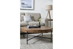 Dunkin 38" Round Coffee Table -Furniture Store 254051 brown wood coffee table room 36