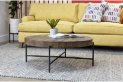 Dunkin 38" Round Coffee Table -Furniture Store 254051 brown wood coffee table room 38