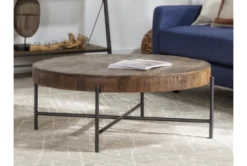 Dunkin 38" Round Coffee Table -Furniture Store 254051 brown wood coffee table room 47