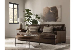 Dunkin 38" Round Coffee Table -Furniture Store 254051 brown wood coffee table room 53