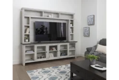 Dixon White 97" Tv Stand With Glass Doors -Furniture Store 254088 white wood media console room 31