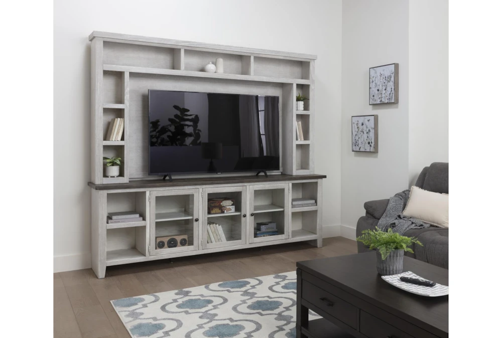 Dixon White 97" 2 Piece Entertainment Center With Glass Doors 7 Dixon White 97" 2 Piece Entertainment Center With Glass Doors - Image 5