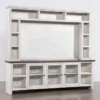 Dixon White 97" 2 Piece Entertainment Center With Glass Doors -Furniture Store 254089 white wood media wallentertainment center signature 01