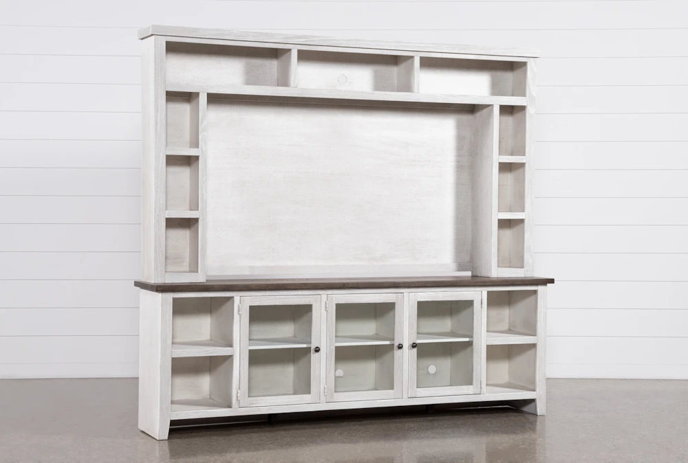 Dixon White 97" 2 Piece Entertainment Center With Glass Doors 3 Dixon White 97" 2 Piece Entertainment Center With Glass Doors