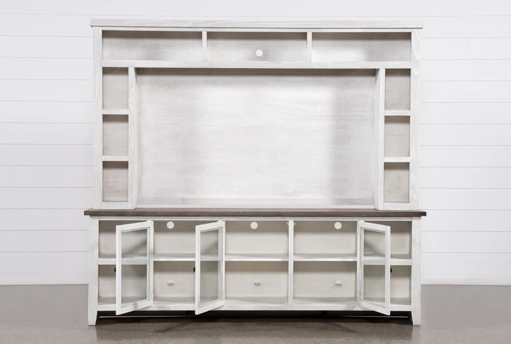 Dixon White 97" 2 Piece Entertainment Center With Glass Doors 5 Dixon White 97" 2 Piece Entertainment Center With Glass Doors - Image 3