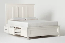 Presby White Queen Panel Bed With Storage -Furniture Store 254250 white wood bed storage 04