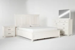 Presby White King Panel 4 Piece Bedroom Set