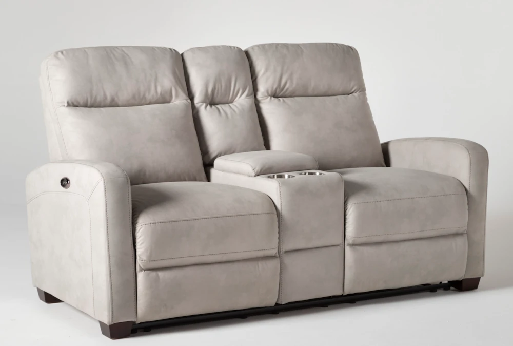 Jarrell Light Grey 71" Power Reclining Storage Console Loveseat With USB 4 Jarrell Light Grey 71" Power Reclining Storage Console Loveseat With USB - Image 2