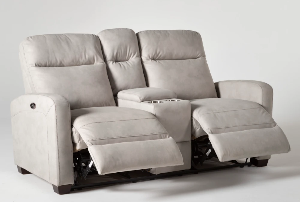 Jarrell Light Grey 71" Power Reclining Storage Console Loveseat With USB 5 Jarrell Light Grey 71" Power Reclining Storage Console Loveseat With USB - Image 3