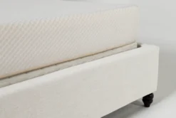 Sophia II California King Upholstered Panel Bed -Furniture Store 255538 beige fabric bed detail 05
