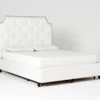 Sophia II King Upholstered Panel Bed With Storage -Furniture Store 255542 white fabric bed v2 signature 01