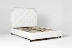Sophia II King Upholstered Panel Bed With Storage -Furniture Store 255542 white fabric bed v2 slats 03